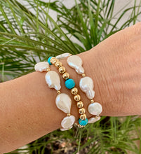 Load image into Gallery viewer, Gold Beads with Howlite