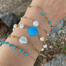 Load image into Gallery viewer, Pyrite Bracelet with Turquoise