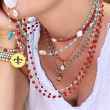 Load image into Gallery viewer, Coral necklace with MOP drop