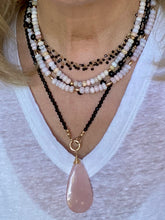 Load image into Gallery viewer, Long Black Spinel Cluster Necklace