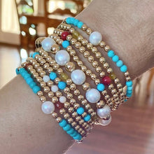 Load image into Gallery viewer, Gold Beads Bracelet with Pearl
