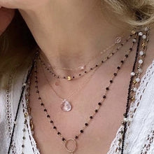 Load image into Gallery viewer, Gold Necklace with Rose Quartz