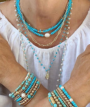 Load image into Gallery viewer, Turquoise Necklace with Lotus