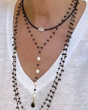 Load image into Gallery viewer, Long Black Spinel Cluster Necklace