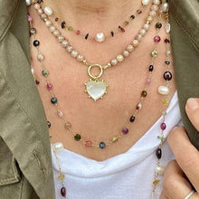 Load image into Gallery viewer, Tourmaline Chip Necklace with Pearl