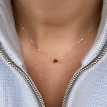 Load image into Gallery viewer, Gold Necklace with Garnet Drop