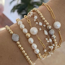 Load image into Gallery viewer, Gold Ball Bracelet with Cz