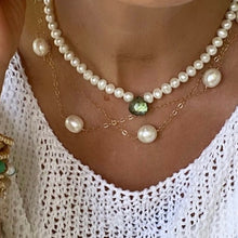 Load image into Gallery viewer, Pearl Necklace with Labradorite
