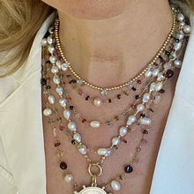 Load image into Gallery viewer, Tourmaline Chip Necklace with Pearl