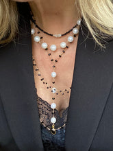 Load image into Gallery viewer, Long Black Spinel Cluster Necklace