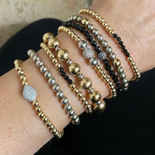 Load image into Gallery viewer, Gold Ball Bracelet with Cz