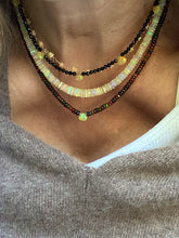 Load image into Gallery viewer, Black Spinel Necklace with Opals