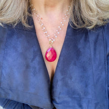 Load image into Gallery viewer, Long Rose Quartz Necklace