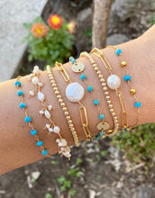 Load image into Gallery viewer, Pyrite Bracelet with Turquoise