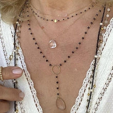 Load image into Gallery viewer, Gold Necklace with Rose Quartz