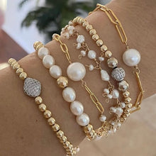 Load image into Gallery viewer, Paperclip Bracelet with Pearl