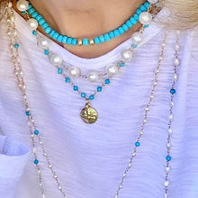 Load image into Gallery viewer, Turquoise Necklace with Lotus