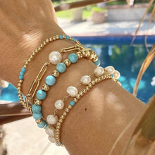 Load image into Gallery viewer, Paperclip Bracelet with Pearl