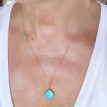 Load image into Gallery viewer, Gold Necklace with Turquoise Clover