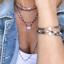 Load image into Gallery viewer, Long Sapphire Necklace with Moonstone