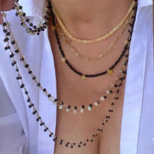 Load image into Gallery viewer, Long Black Spinel Cluster Necklace