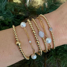 Load image into Gallery viewer, Paperclip Bracelet with Pearl