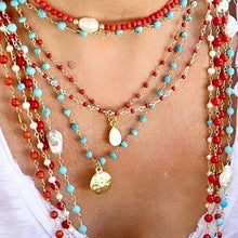 Load image into Gallery viewer, Turquoise Necklace with Lotus