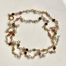 Load image into Gallery viewer, TINY GEMSTONE AND PEARL NECKLACE - MIRABELLE
