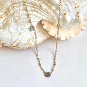 Labradorite Drop Necklace - Delilah
