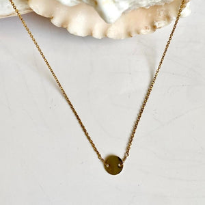 Gold Necklace with Disc
