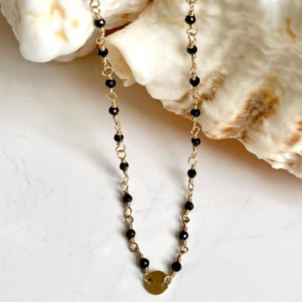 BLACK SPINEL NECKLACE - OSHA