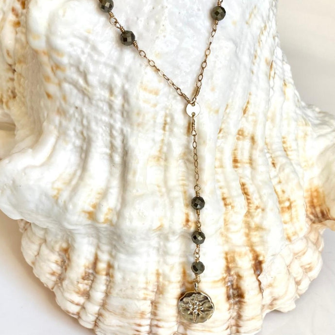 PYRITE LARIAT NECKLACE - STAR