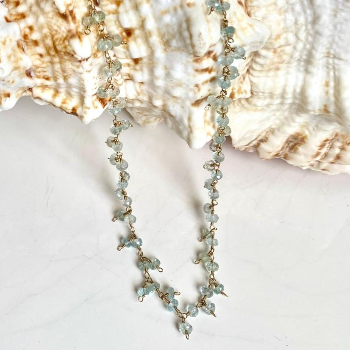 Aquamarine Cluster Necklace - Nice