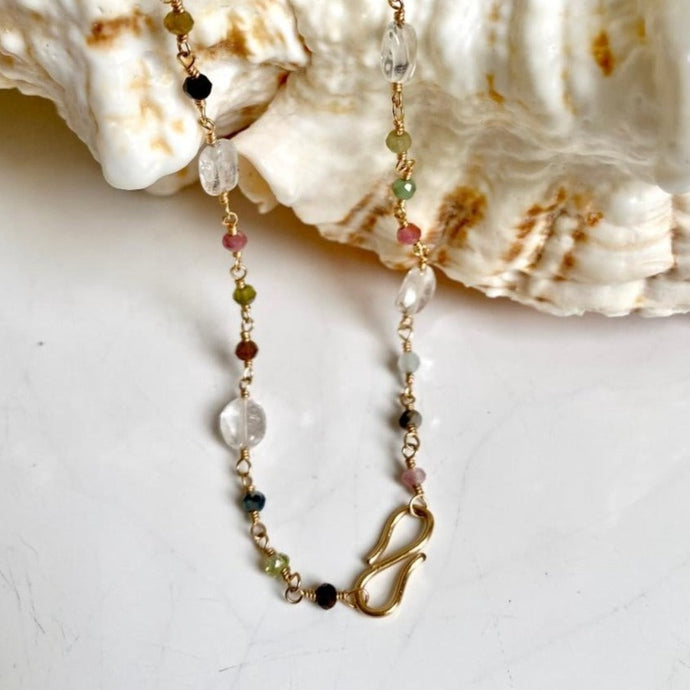 GEMSTONE MIX NECKLACE - INFINITY