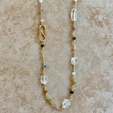 Load image into Gallery viewer, Gemstone necklace with infinity
