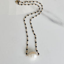 Load image into Gallery viewer, Tiny gemstone necklace with pearl center
