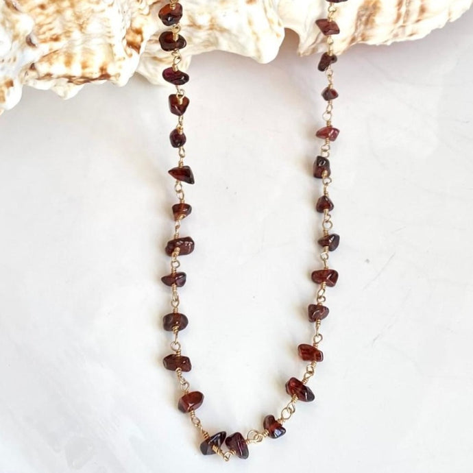 Garnet Chip Necklace - Scarlet