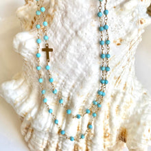 Load image into Gallery viewer, TURQUOISE CROSS NECKLACE - CROIX
