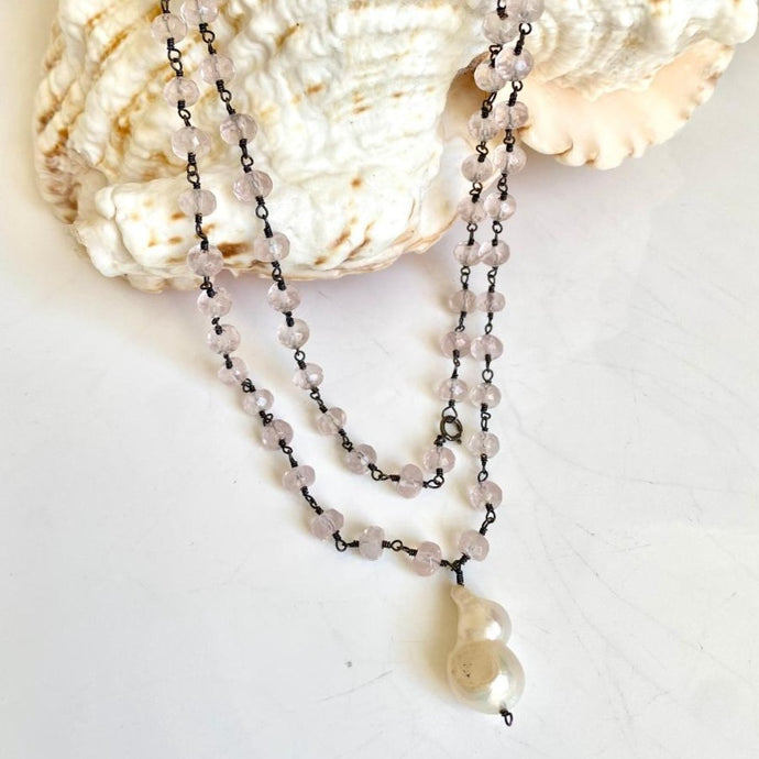 ROSE QUARTZ NECKLACE - PINKY