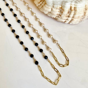 GEMSTONE CHAIN NECKLACE- CECILE