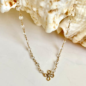CRYSTAL FLOWER NECKLACE - FLOR