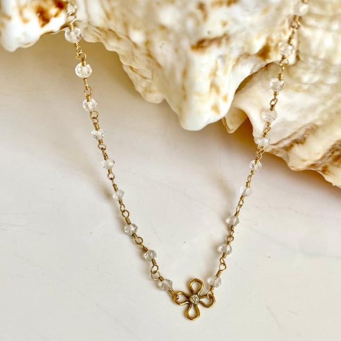 CRYSTAL FLOWER NECKLACE - FLOR