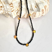 Load image into Gallery viewer, BLACK SPINEL OPAL DROP NECKLACE  - TORA
