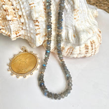 Load image into Gallery viewer, LABRADORITE NECKLACE WITH COIN - VICTORIA
