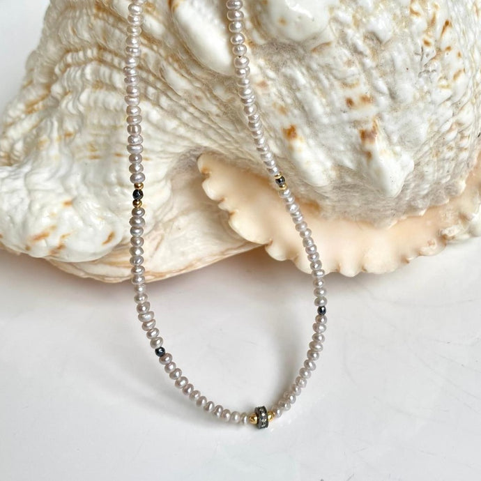 GREY PEARL NECKLACE - GIGI