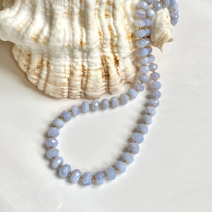 BLUE LACE AGATE NECKLACE - ANGELINA