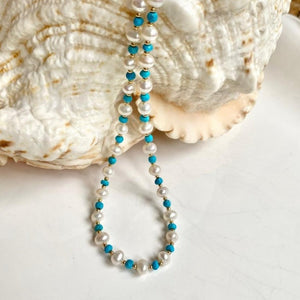 PEARL TURQUOISE MIX NECKLACE - AVA