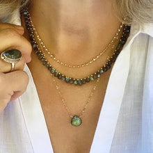 Load image into Gallery viewer, LABRADORITE DROP NECKLACE - ARELLA
