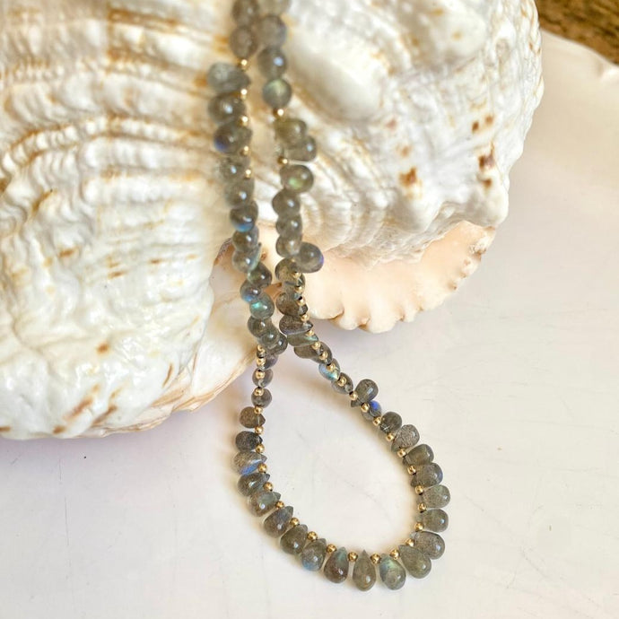 LABRADORITE DROP NECKLACE - ARELLA