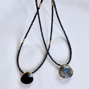 Black Spinel Necklace - Athena